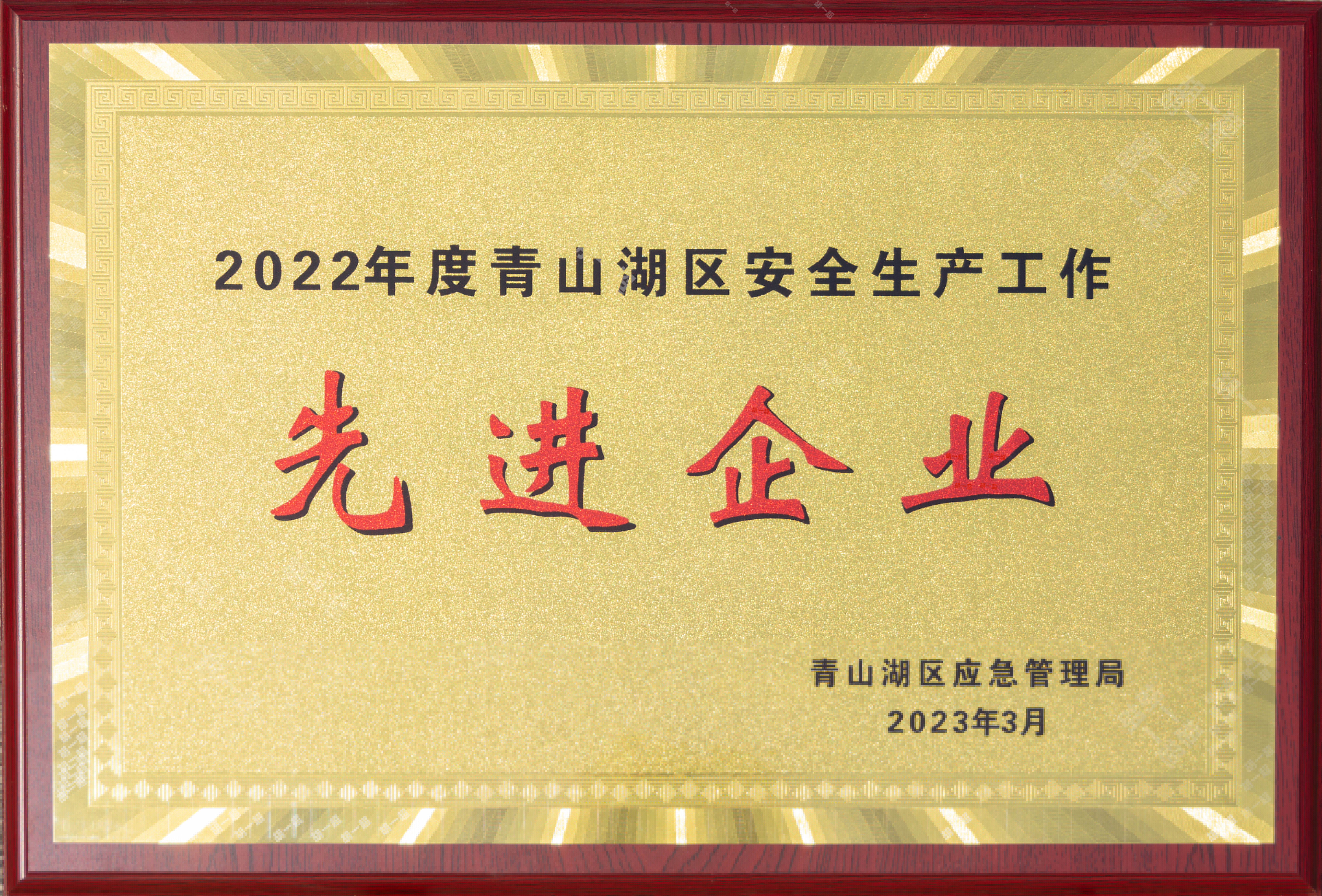 【資質(zhì)榮譽】2022年度青山湖區(qū)安全生產(chǎn)工作先進企業(yè)